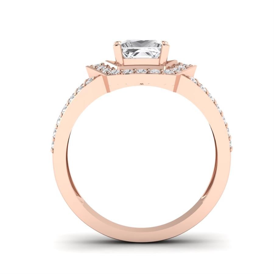 Bagues Impériale Argent Plaqué Or Rose Diamant 1.3 ct