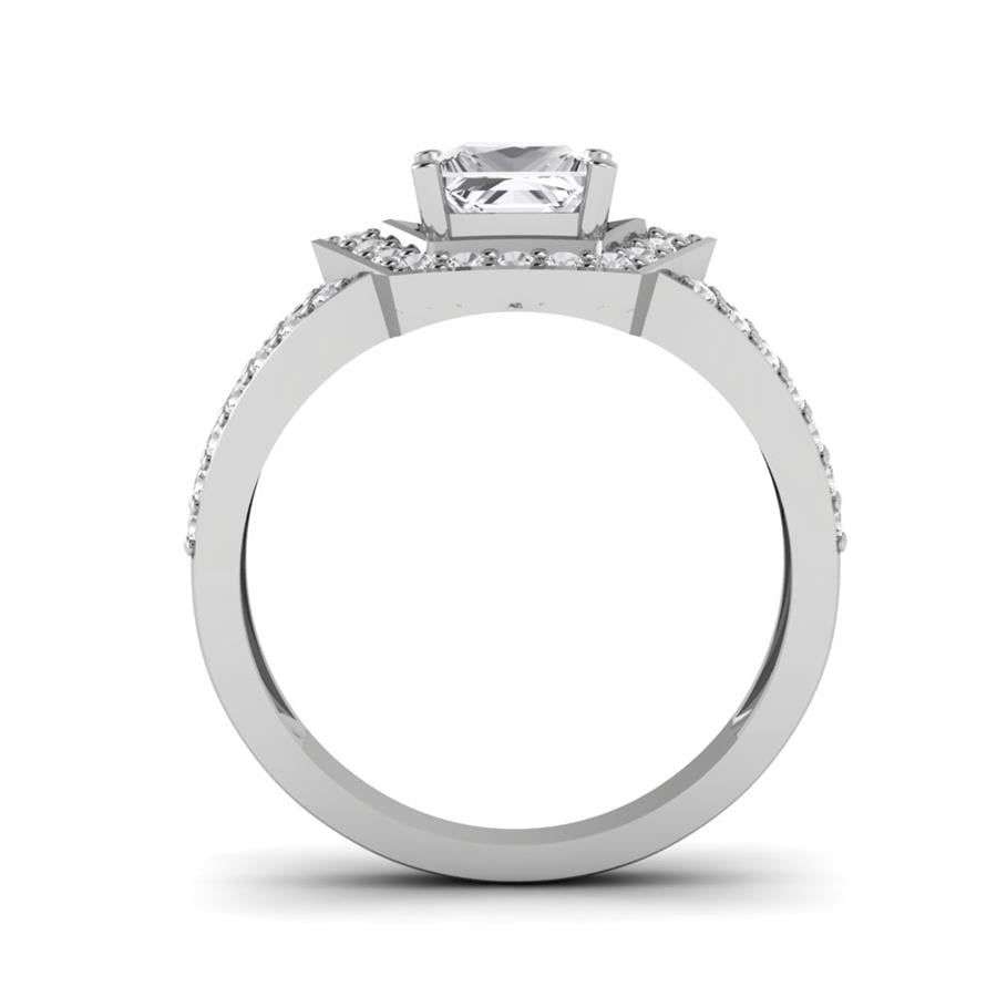 Bagues Impériale Argent Rhodié Blanc Diamant 1.3 ct