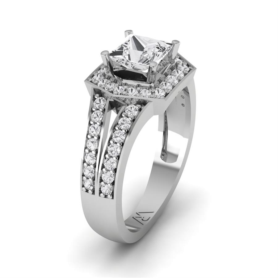 Bagues Impériale Argent Rhodié Blanc Diamant 1.3 ct