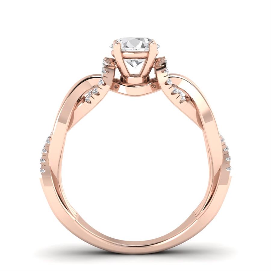 Bagues Lueur Argent Plaqué Or Rose Oxyde de zirconium 0.80 ct