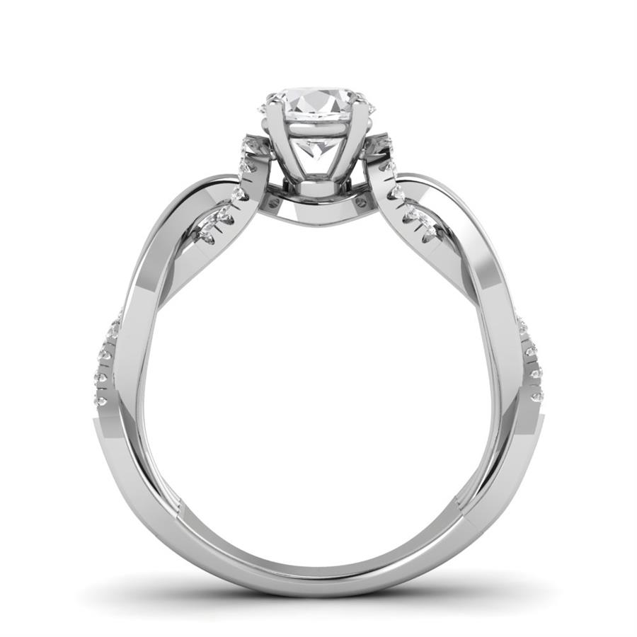Bagues Lueur Argent Rhodié Blanc Diamant 0.80 ct