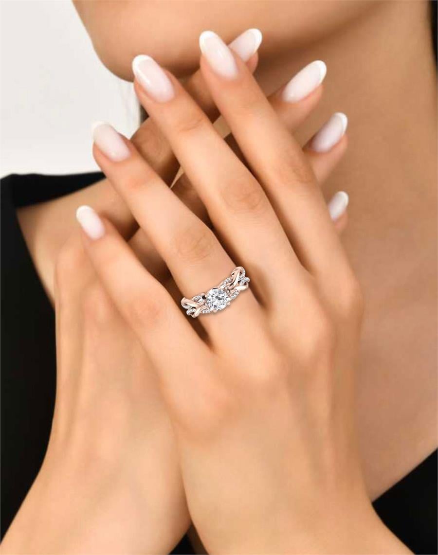 Bagues Lueur Or Rose Diamant 0.80 ct