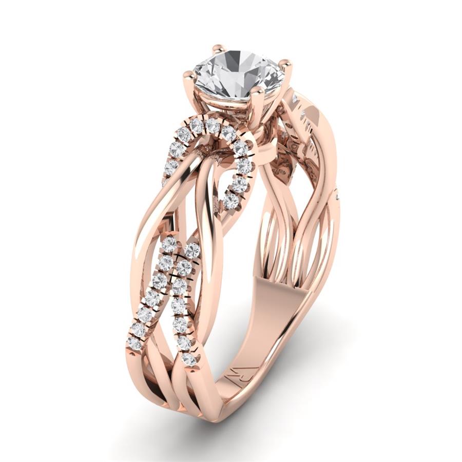 Bagues Lueur Or Rose Oxyde de zirconium 0.80 ct