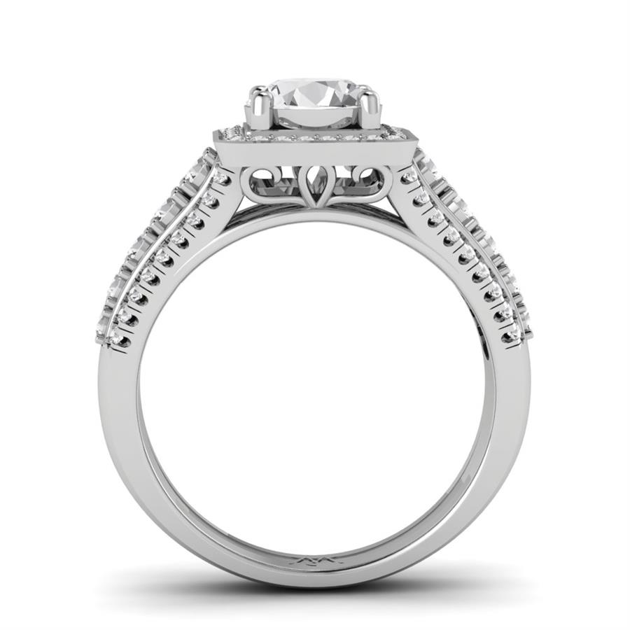Bagues Majesté Argent Rhodié Blanc Oxyde de zirconium 1 ct