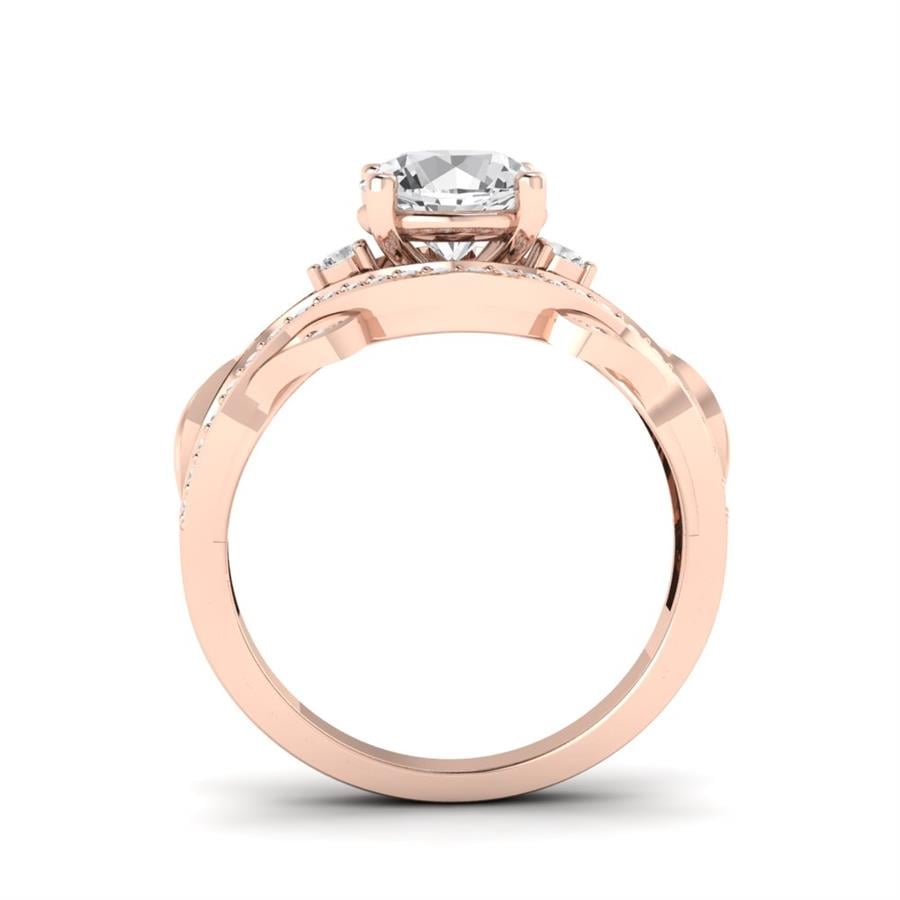 Bagues Mirage Argent Plaqué Or Rose Oxyde de zirconium 1.35 ct