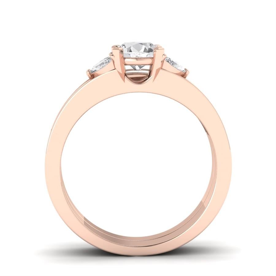 Bagues Natura Argent Plaqué Or Rose Diamant 0.60 ct