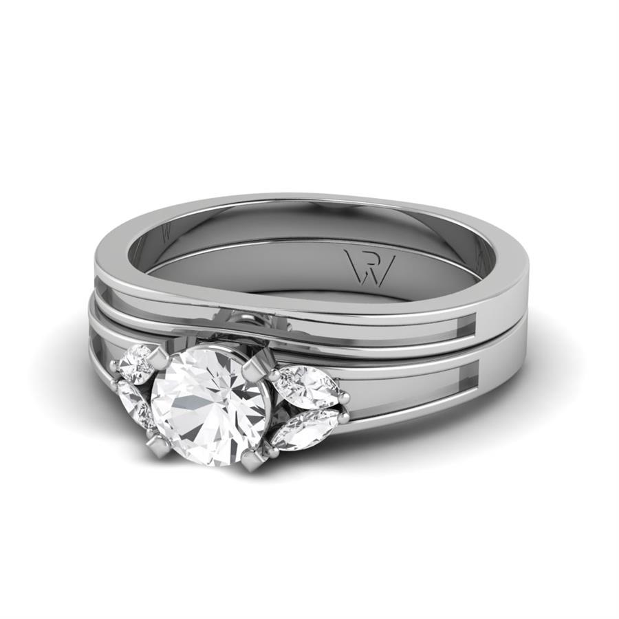 Bagues Natura Argent Rhodié Blanc Diamant 0.60 ct