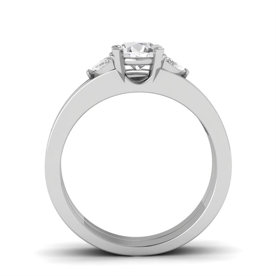 Bagues Natura Argent Rhodié Blanc Oxyde de zirconium 0.60 ct