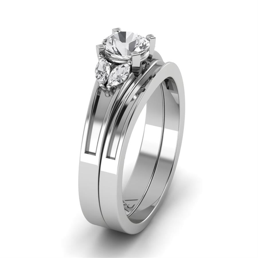 Bagues Natura Argent Rhodié Blanc Oxyde de zirconium 0.60 ct