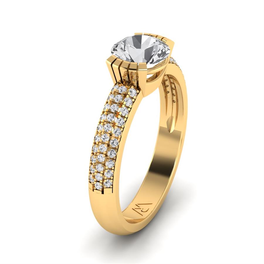 Bagues Nuance Argent Plaqué Or Jaune Oxyde de zirconium 1 ct