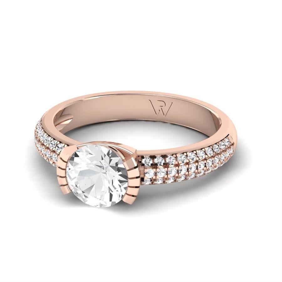 Bagues Nuance Argent Plaqué Or Rose Diamant 1 ct