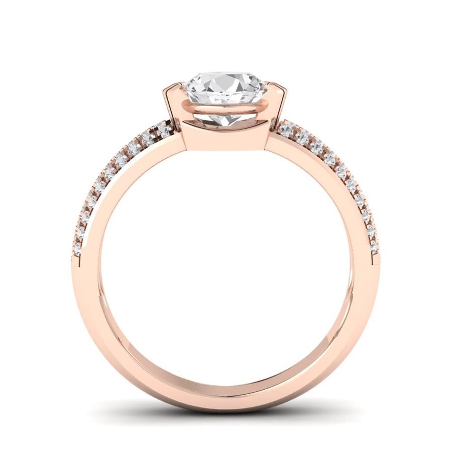 Bagues Nuance Argent Plaqué Or Rose Diamant 1 ct