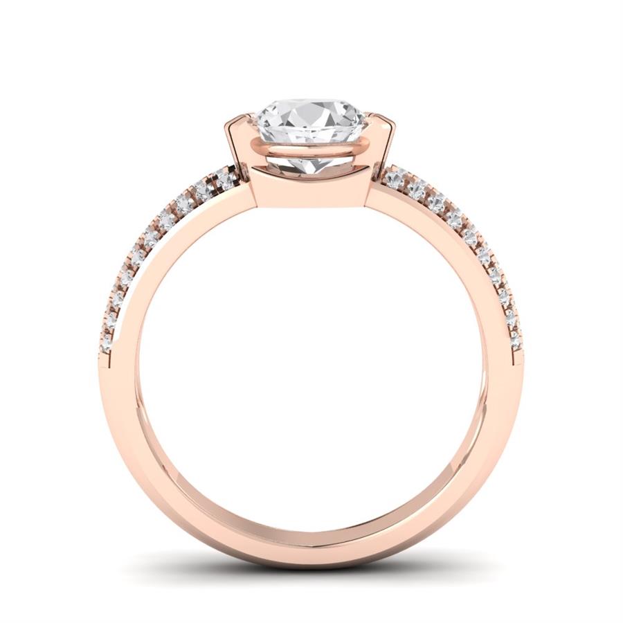 Bagues Nuance Argent Plaqué Or Rose Oxyde de zirconium 1 ct