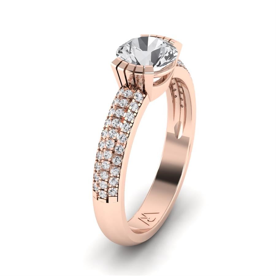 Bagues Nuance Or Rose Diamant 1 ct