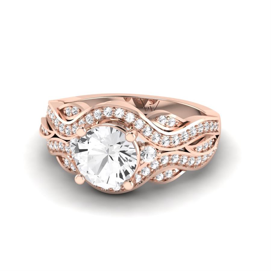 Bagues Ondine Or Rose Diamant 1,32 ct