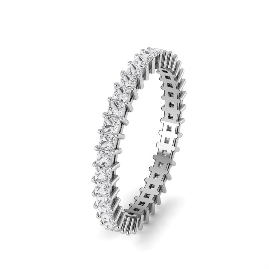 Bagues Parfaite Argent Rhodié Blanc Oxyde de zirconium 1.2 ct