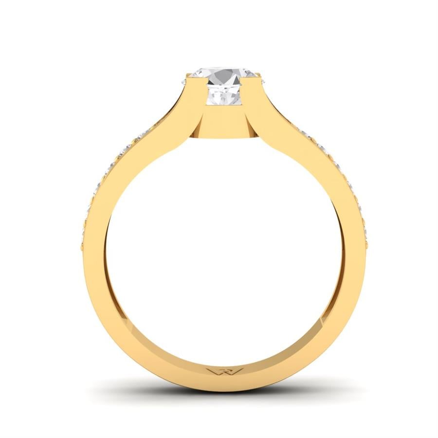 Bagues Précieuse Argent Plaqué Or Jaune Diamant 1 ct