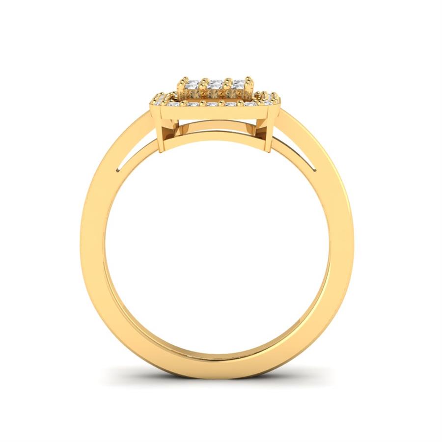 Bagues Princesse Argent Plaqué Or Jaune Diamant 0.5 ct
