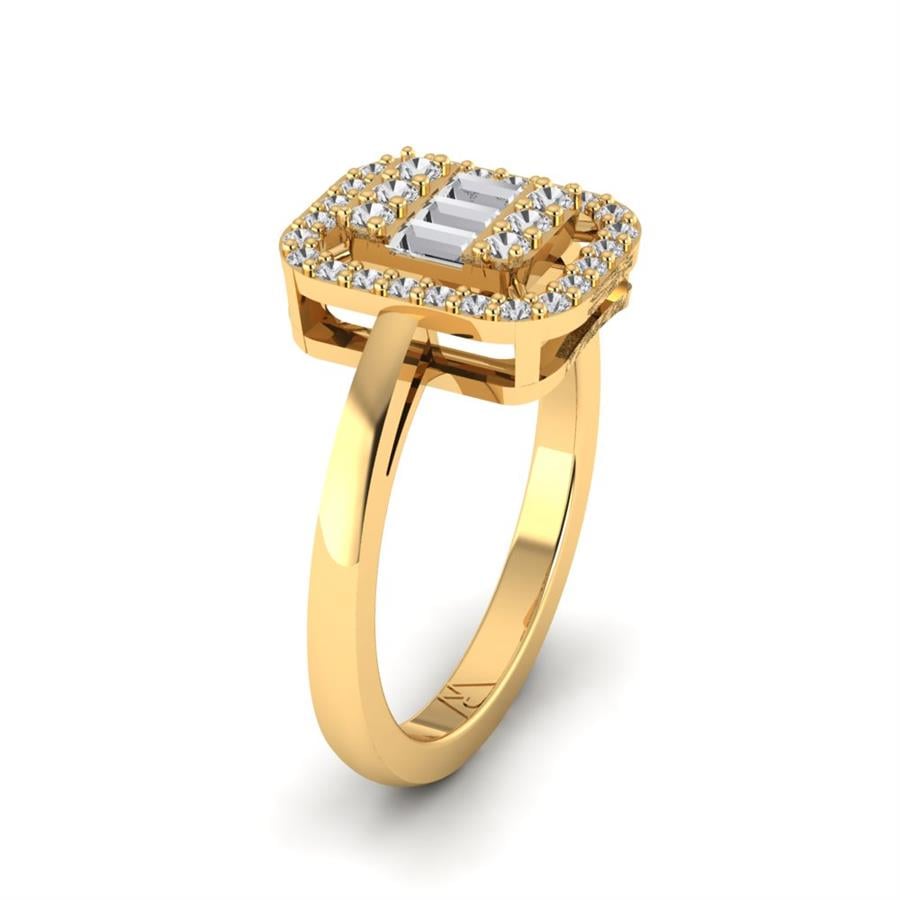 Bagues Princesse Argent Plaqué Or Jaune Diamant 0.5 ct