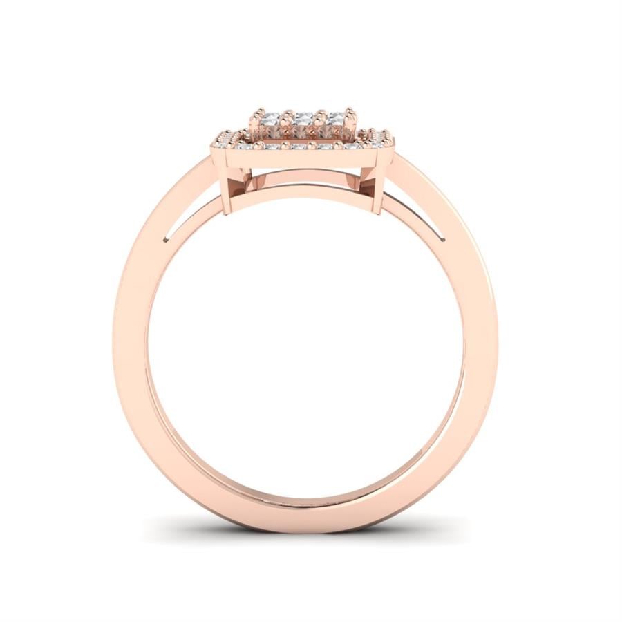 Bagues Princesse Argent Plaqué Or Rose Oxyde de zirconium 0.5 ct