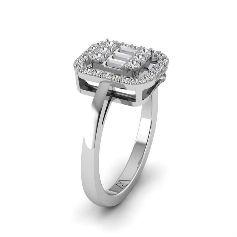 Bagues Princesse Or Blanc Oxyde de zirconium 0.5 ct