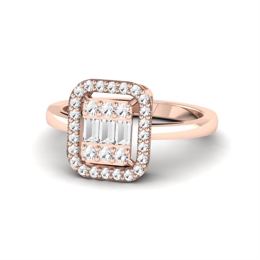 Bagues Princesse Or Rose Diamant 0.5 ct