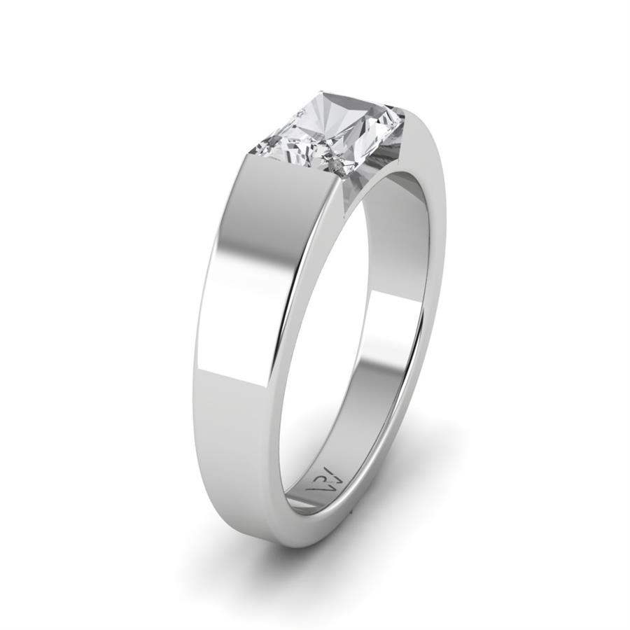 Bagues Radiante Argent Rhodié Blanc Oxyde de zirconium 1 ct
