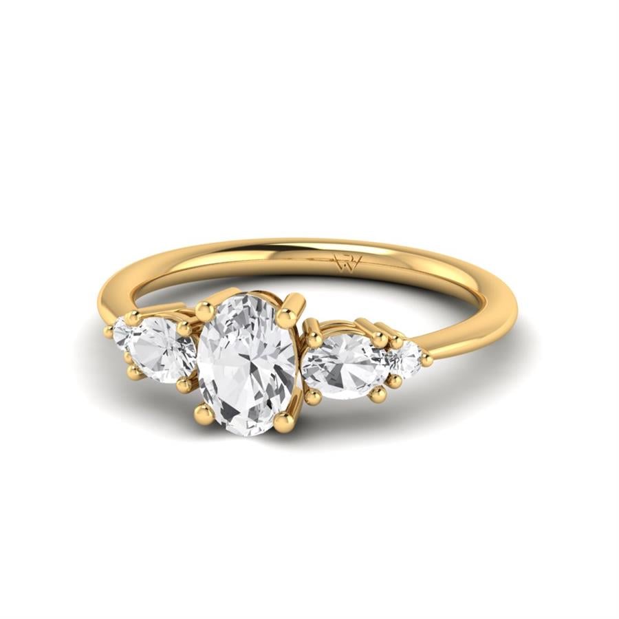 Bagues Rayonnante Argent Plaqué Or Jaune Diamant 0.50 ct
