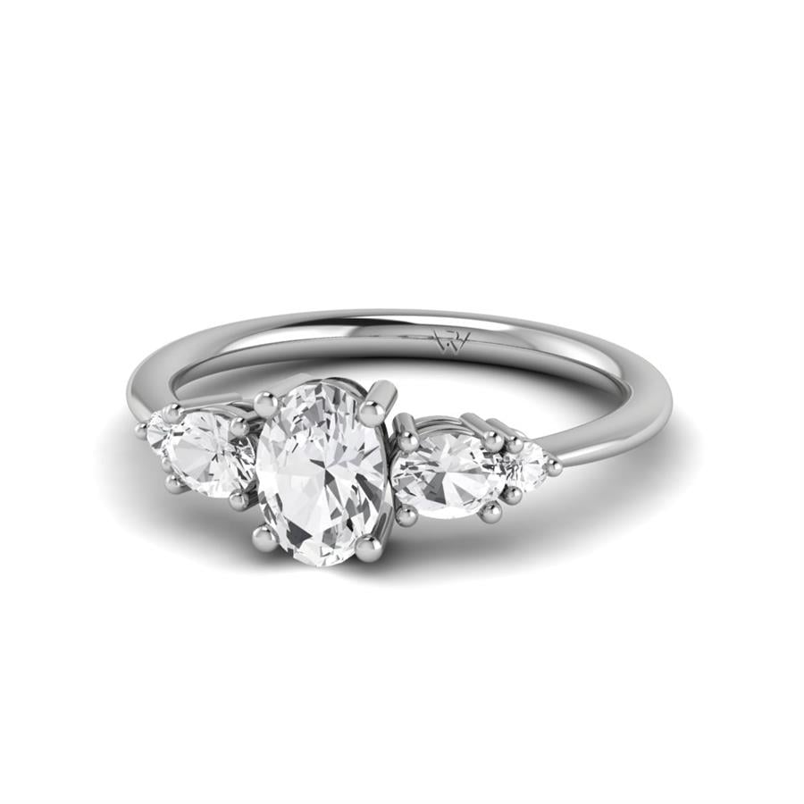 Bagues Rayonnante Argent Rhodié Blanc Diamant 0.50 ct