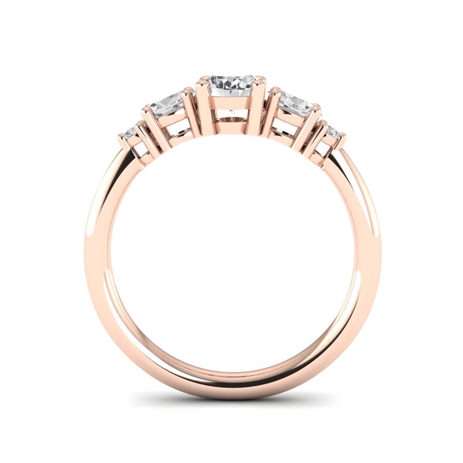 Bagues Rayonnante Or Rose Oxyde de zirconium 0.50 ct