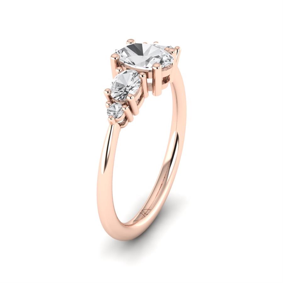 Bagues Rayonnante Or Rose Oxyde de zirconium 0.50 ct