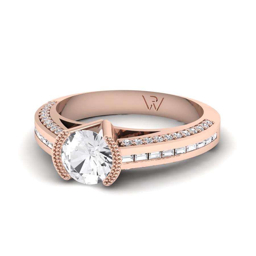 Bagues Soléya Argent Plaqué Or Rose Diamant 1.2 ct