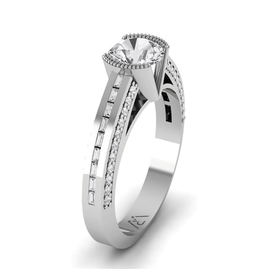 Bagues Soléya Argent Rhodié Blanc Diamant 1.2 ct