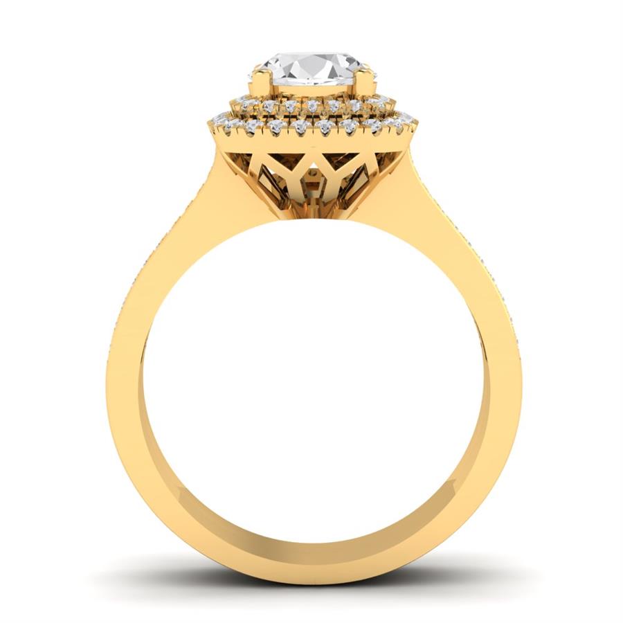 Bagues Splendeur Argent Plaqué Or Jaune Oxyde de zirconium 1.5 ct