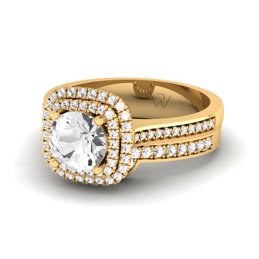Bagues Splendeur Argent Plaqué Or Jaune Oxyde de zirconium 1.5 ct