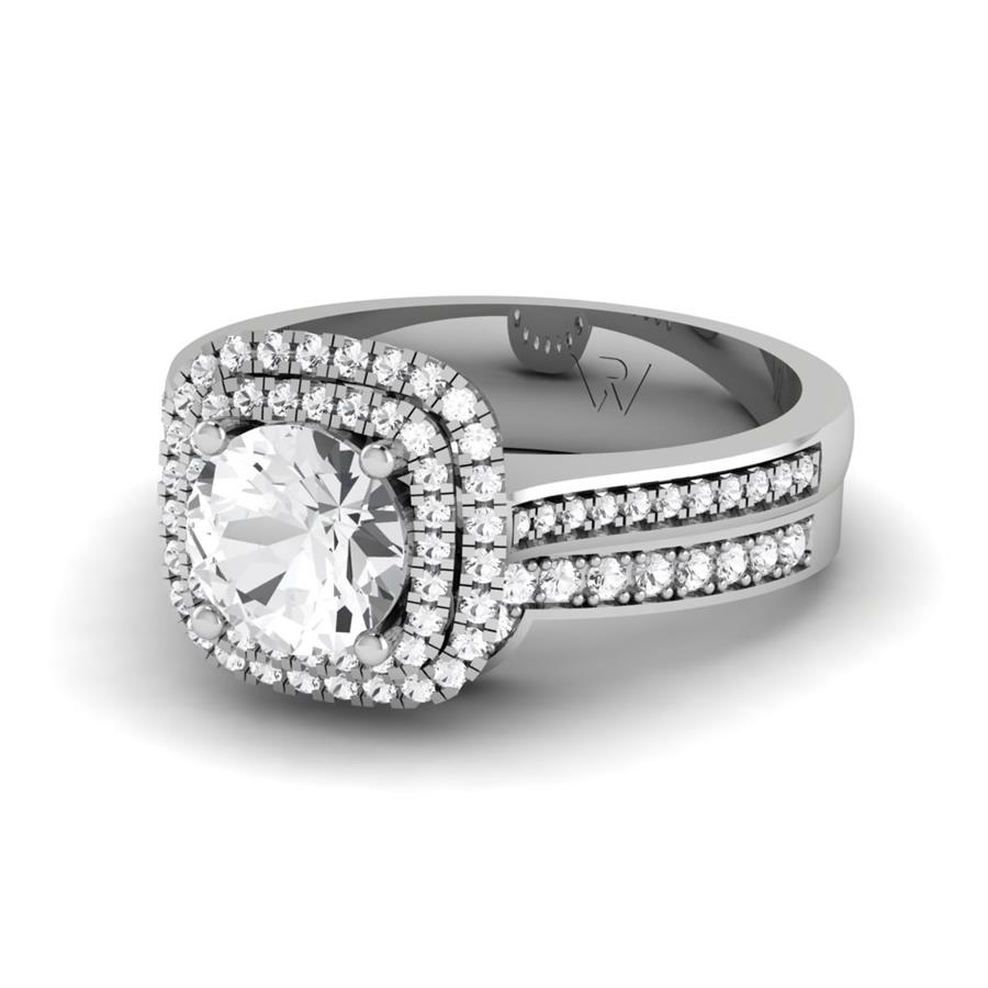 Bagues Splendeur Argent Rhodié Blanc Diamant 1.5 ct