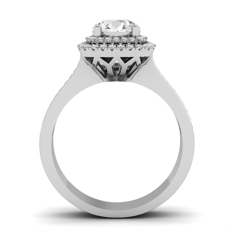Bagues Splendeur Argent Rhodié Blanc Oxyde de zirconium 1.5 ct