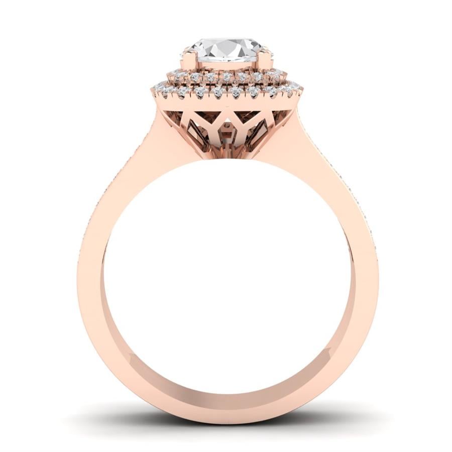 Bagues Splendeur Or Rose Diamant 1.5 ct