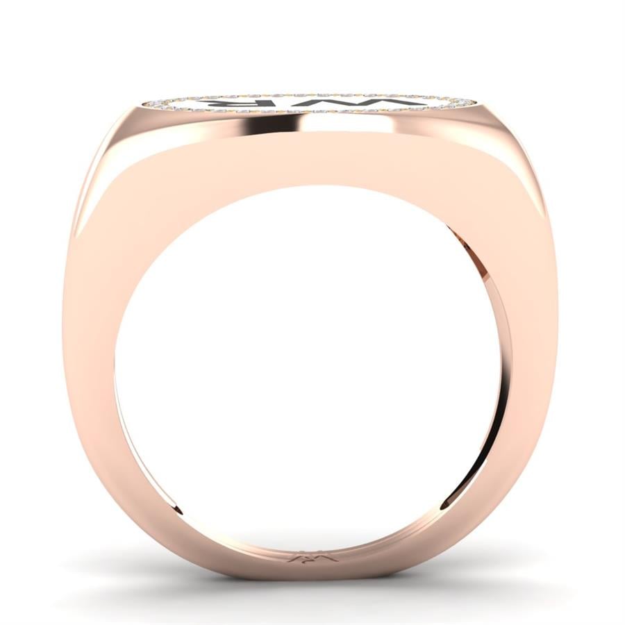 Bagues Thalia Argent Plaqué Or Rose Diamant 0.20 ct