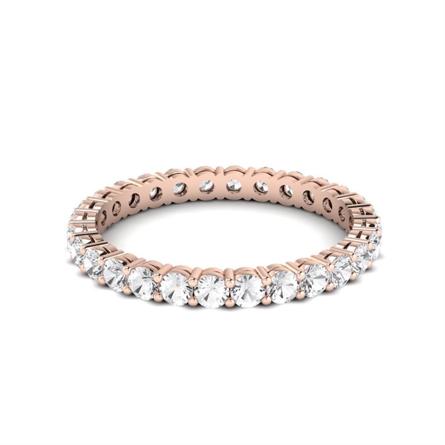 Bagues Toujours Argent Plaqué Or Rose Diamant 1.15 ct