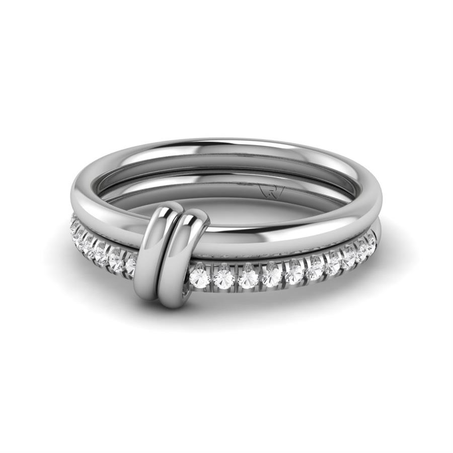 Bagues Uni Argent Rhodié Blanc Oxyde de zirconium 0.20 ct