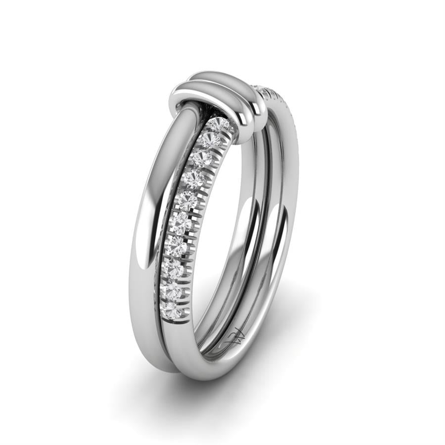 Bagues Uni Or Blanc Oxyde de zirconium 0.20 ct