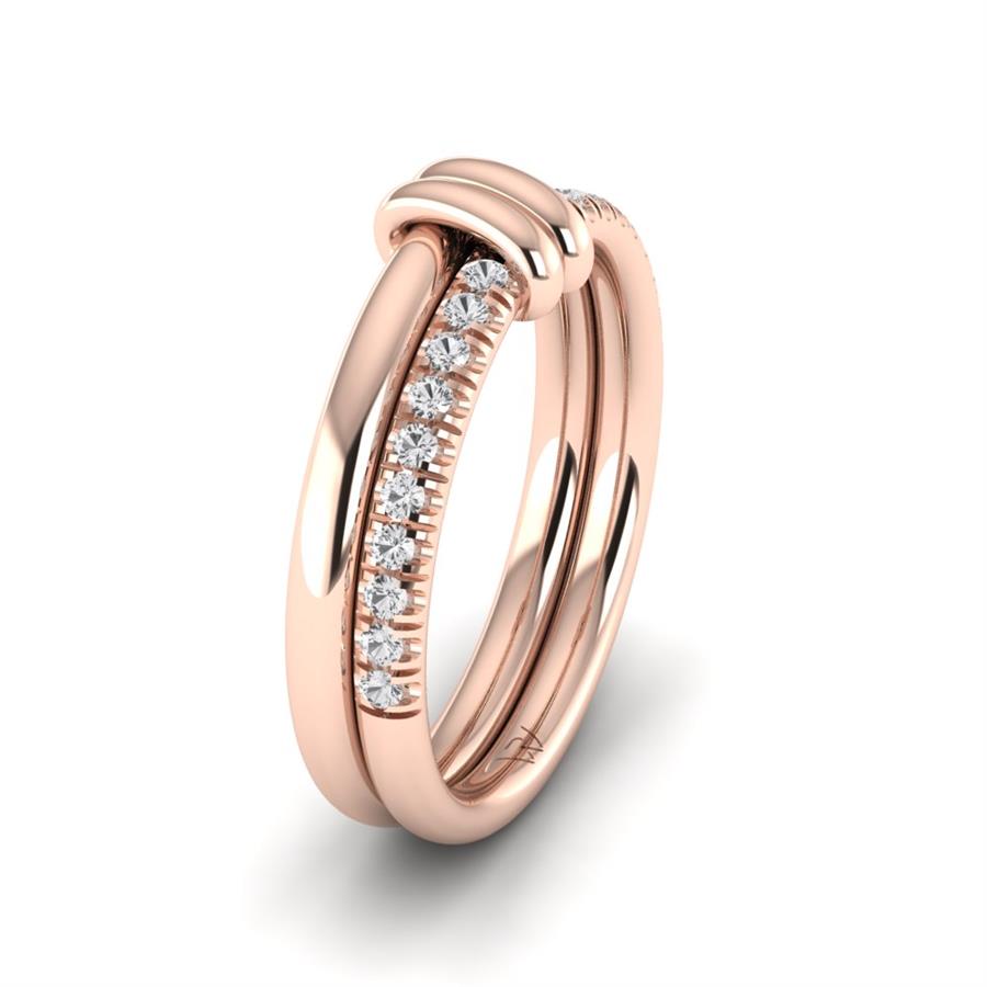 Bagues Uni Or Rose Oxyde de zirconium 0.20 ct