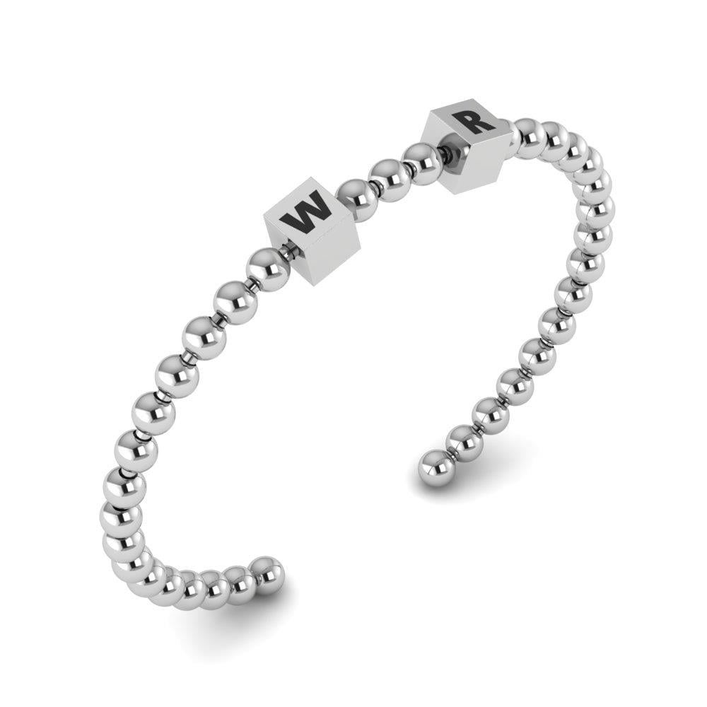 Bracelets Lettre d'amour Argent Blanc Rhodié