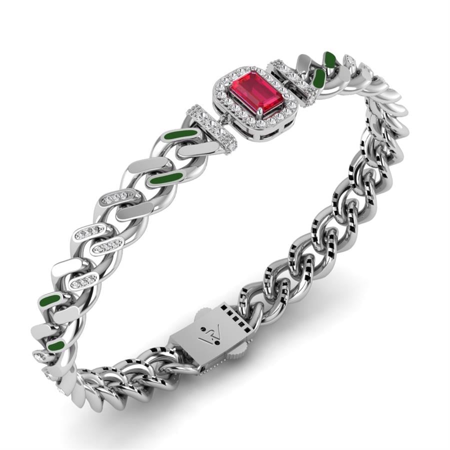 Bracelets Royal Argent Blanc - Rouge Rubis