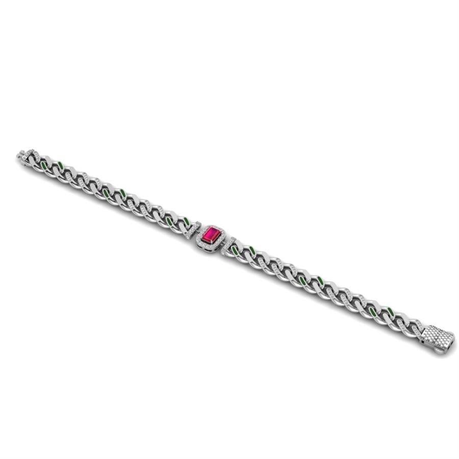 Bracelets Royal Argent Blanc - Rouge Rubis
