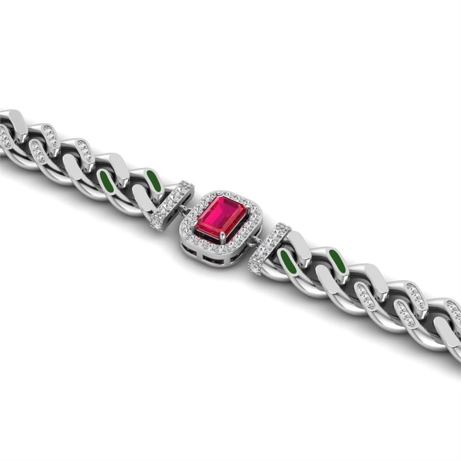Bracelets Royal Argent Blanc - Rouge Rubis