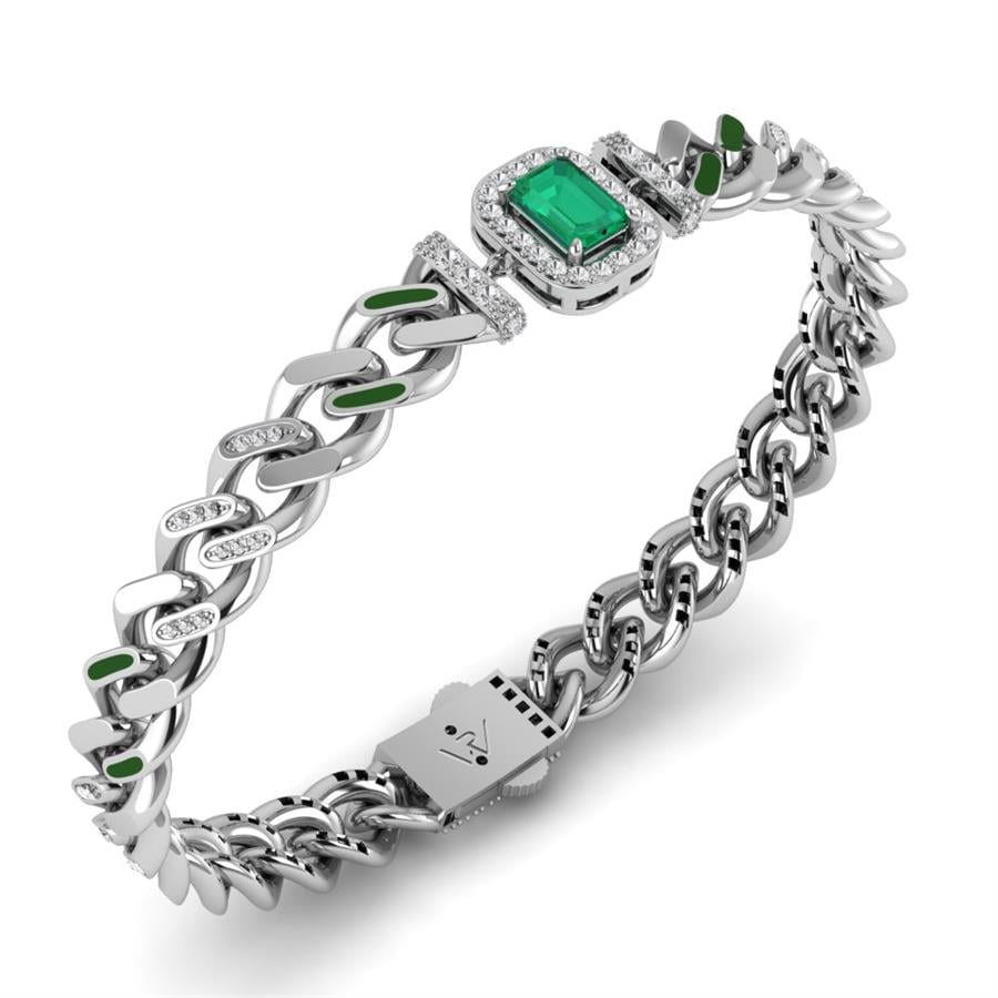 Bracelets Royal Argent Blanc - Vert Émeraude