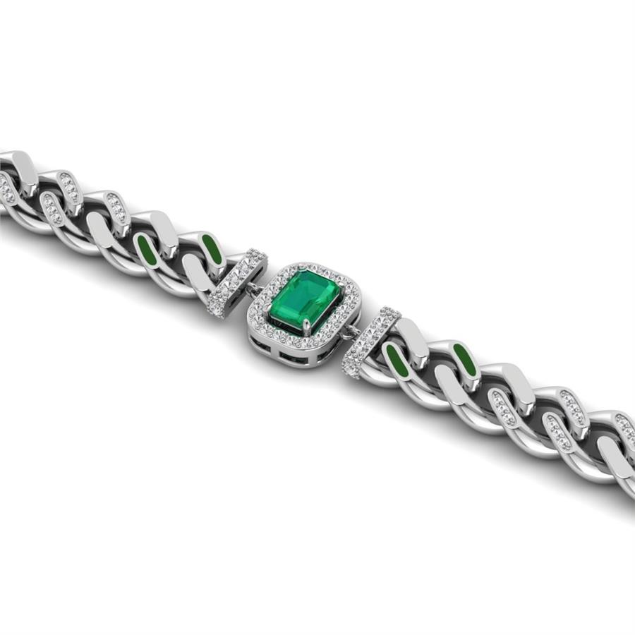 Bracelets Royal Argent Blanc - Vert Émeraude