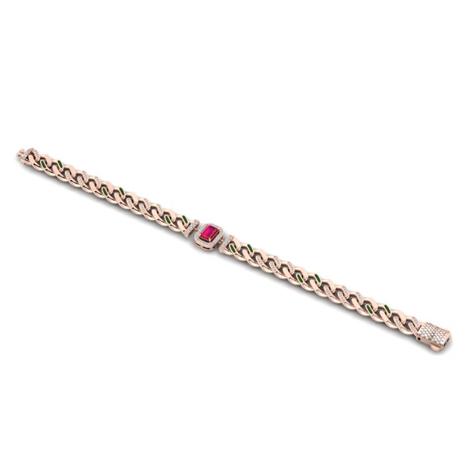 Bracelets Royal Argent Rose - Rouge Rubis